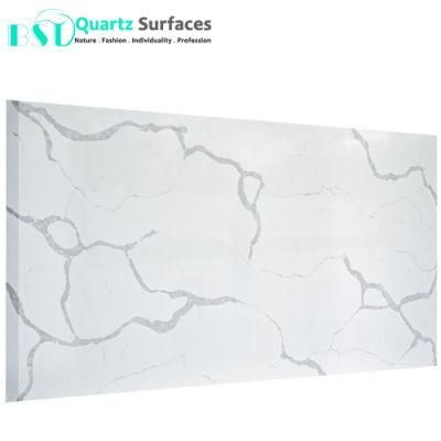 White Artificial Quartz Stone with Grey Veins for Countertop