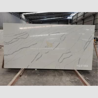 Engineered Stone Cheap Calacatta White Artificial Quartz Stone Countertop/Worktops/Vanity