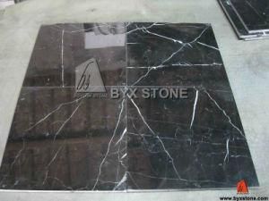 Nero Marquina Black Marble Flooring Tile for Interior