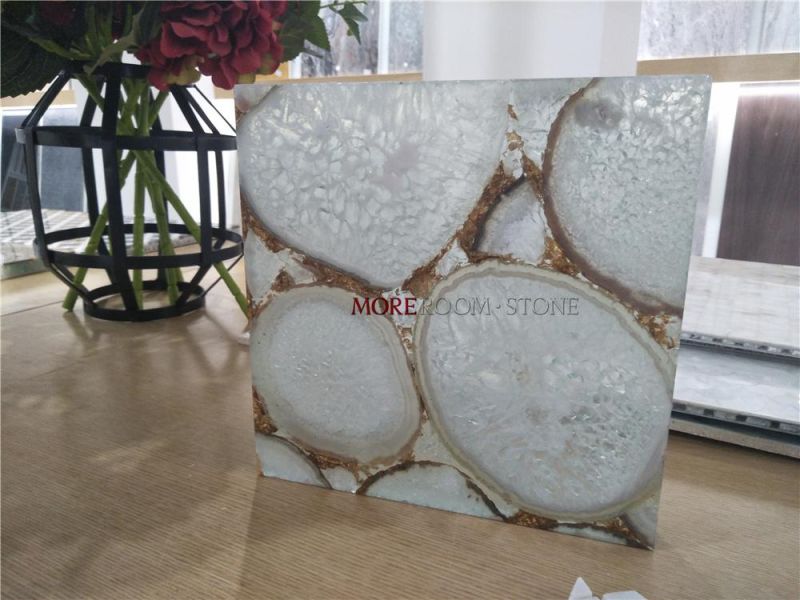 Translucent White Natural White Agate for Wall, Kitchen Countertop, Table Top Design
