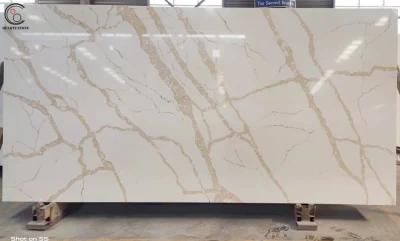 New Quartz Stone Marble Look Calacatta Quartz Slabs with Veins Large Countertop