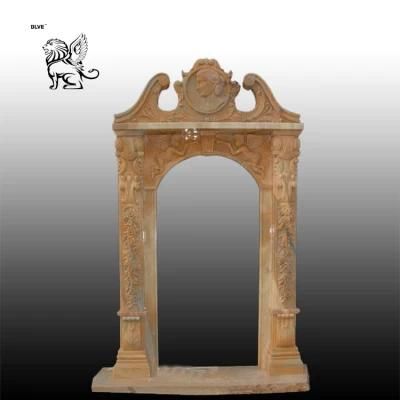Outdoor Literary Pattern Hand Carved Marble Door Frame Mdfy-22