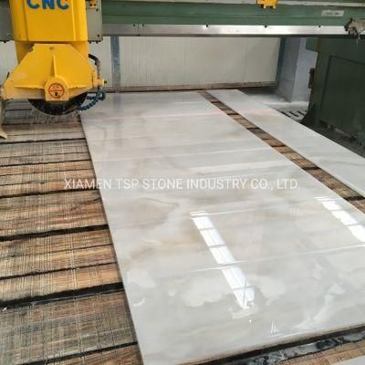 Natural Snow White Onyx Tile Slab Pure White Onyx Marble Stone