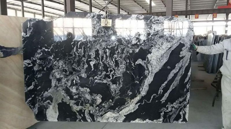 Black Cosmic, Cosmos Black, Black Granite with White Veins Slabs
