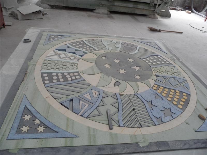 Luxury Customized Floor Waterjet Marble Medallion Tile Customized Water Jet