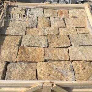 China Natural Yellow Granite Masonry Stone Veneer