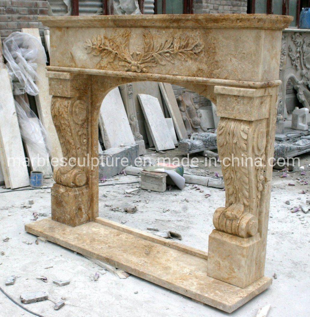 Middle Simple Style Classic Antique Marble Fireplace (SYMF-276)