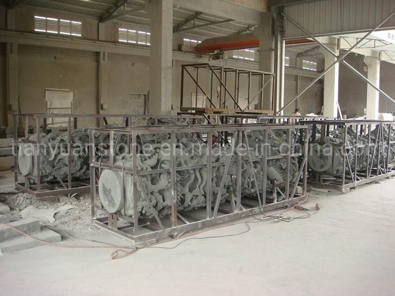 China Building Design Outdoor Dragon Stone Pillars