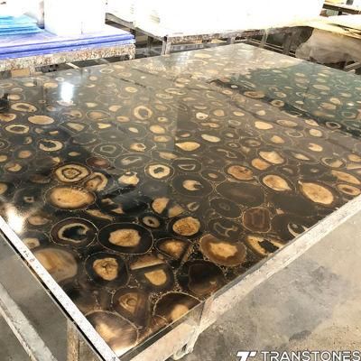 Polished Translucent Natural Gem Stone Polished Agate Wall Panel