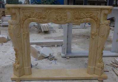 Hot Sunny Beige Outdoor Firepalce Mantel, Marble Fireplace