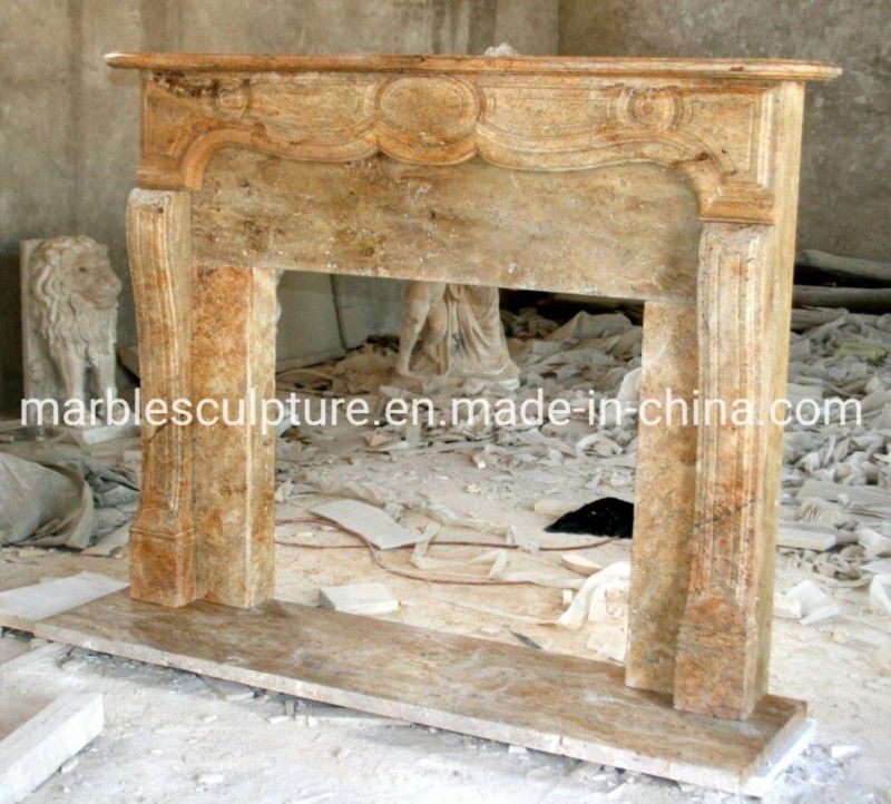 Indoor Home Decoration Simple Natural Marble Fireplace (SYMF-148)