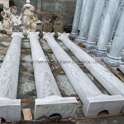 Indoor Decoration Natural Round Marble Column Roman Column Cladding for Sale