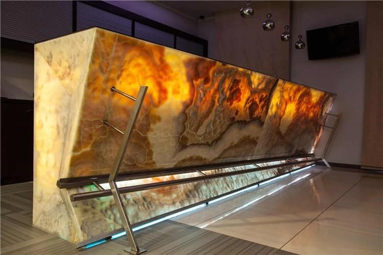 Yellow Honey Backlit Onyx Transparent Light Weight Wall Panel Kitchen Countertop Bar Top