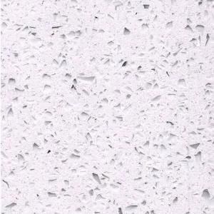 KF-023 White Galaxy Solid Surface Quartz Stone for Kitchen Countertop