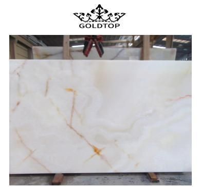 Be Popular Gold Silk White Jade Marble of Natural Stone Kitchen Stone Top Countertop Design