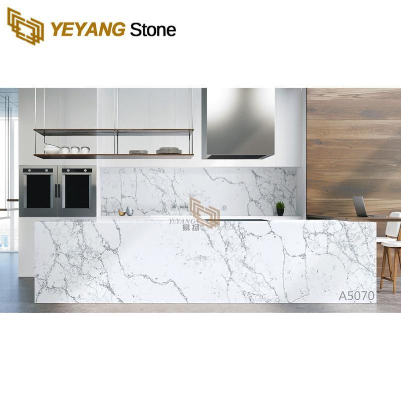 Engineered Stone Quartz Stone Countertop Slab for Bathroom/Kitchen Backsplash Tiles