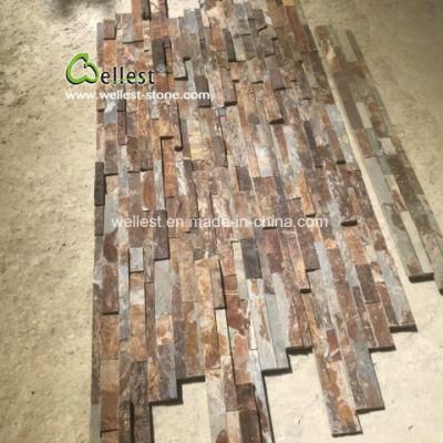 Factory Wholesale Rusty Slate Ledgestone Tile, Slate Stone Panel, Stone Veneer