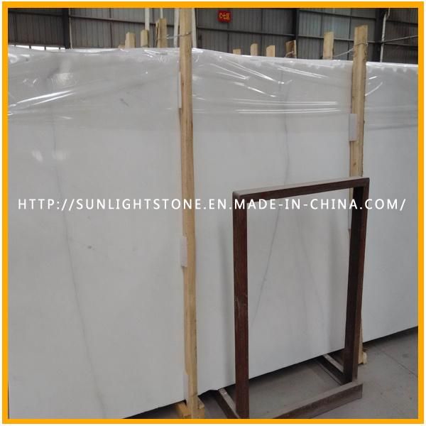 Chinese Snow White Marble Stone Tiles for Wall, Floor, Countertop