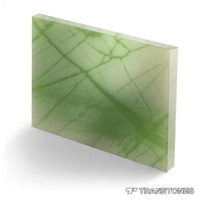 Green Translucent Backlit Faux Stone Alabaster for Dinning Table Top