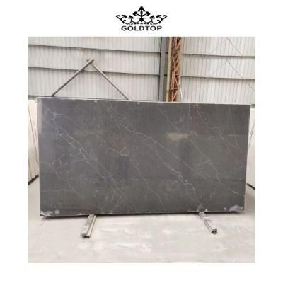 Commercial Project Artificial Stone Polished/Honed Surface Kitchen/Bathroom Countertop Laurent Black Quartz for Home