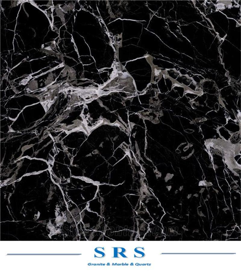 Polished Century Ice Black Marble for Countertops/Vanitytops/Hotel Design/Flooring/Wall