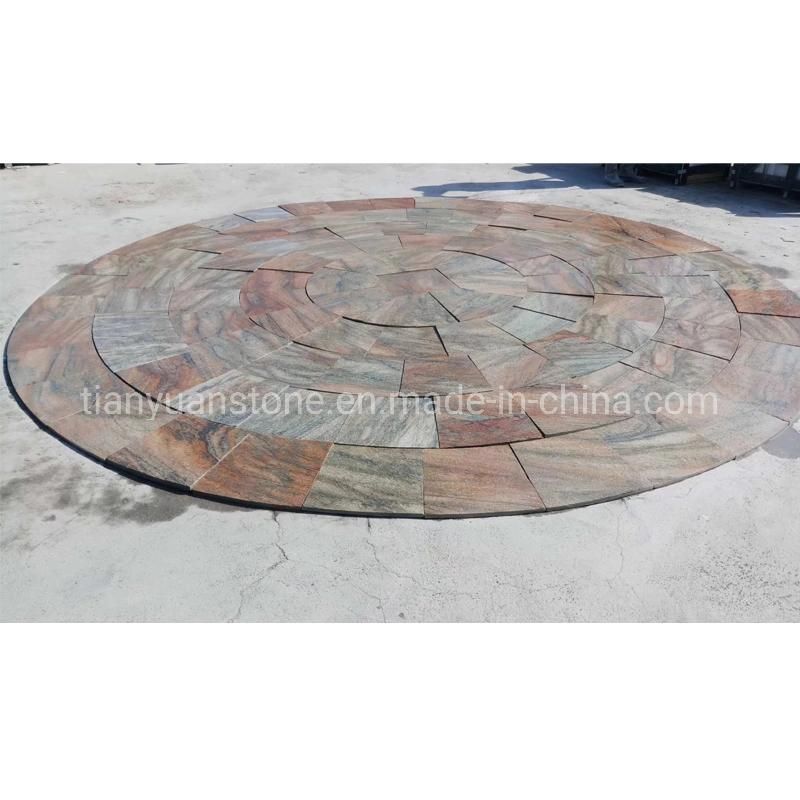 Natural Flamed Multicolor Red Quartzite Tile, Pool Stone Tile