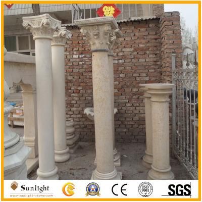 Skilled Carving Base, Roman Solid/Hollow Column with Stone Marble Granite Sandstone
