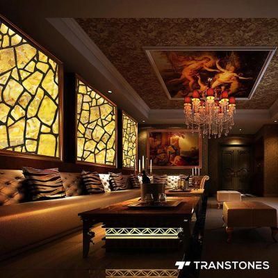 Yellow Onyx Marble Transtones Alabaster Sheet for Wall Decorative