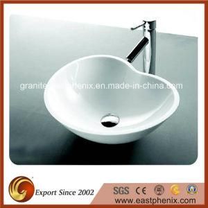 White Nano Crystalalized Glass Stone Sink for Bathroom/Hotel