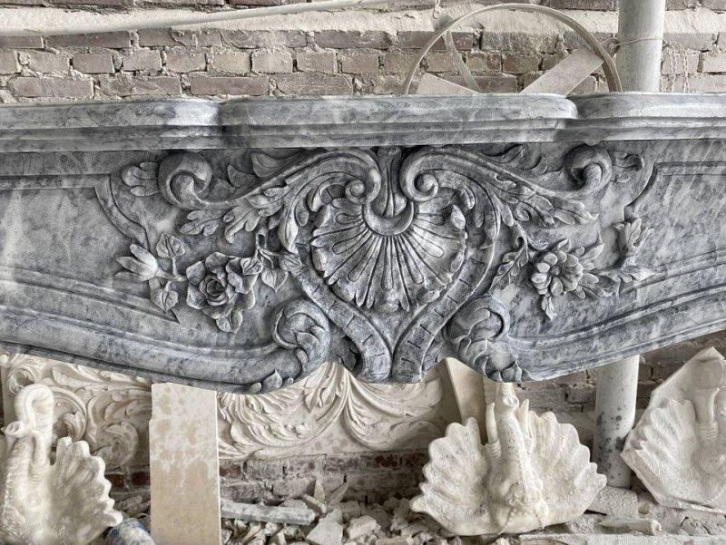 Natural Stone Fireplace Surround Marble Fireplace Mantel for Sale