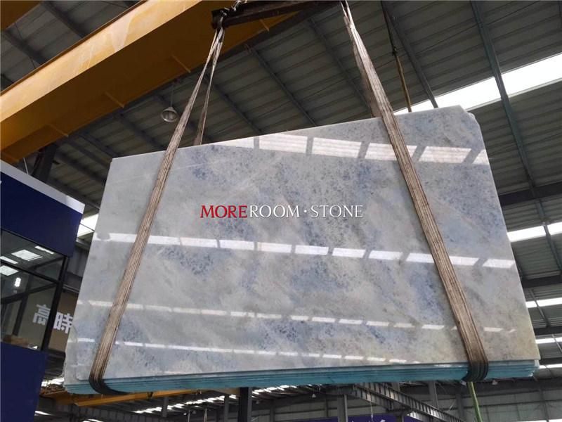 Hot Sale Star Hotel Apartments Choices Blue Ice Crystal Jade Marble Stone for Wall Floor Countertops
