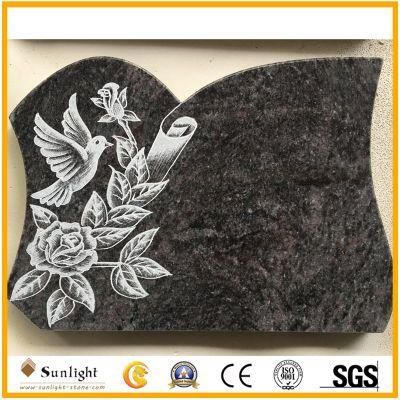 Granite Rose Bird Carving Memorials Plaques for Headstone Tombstone SL04