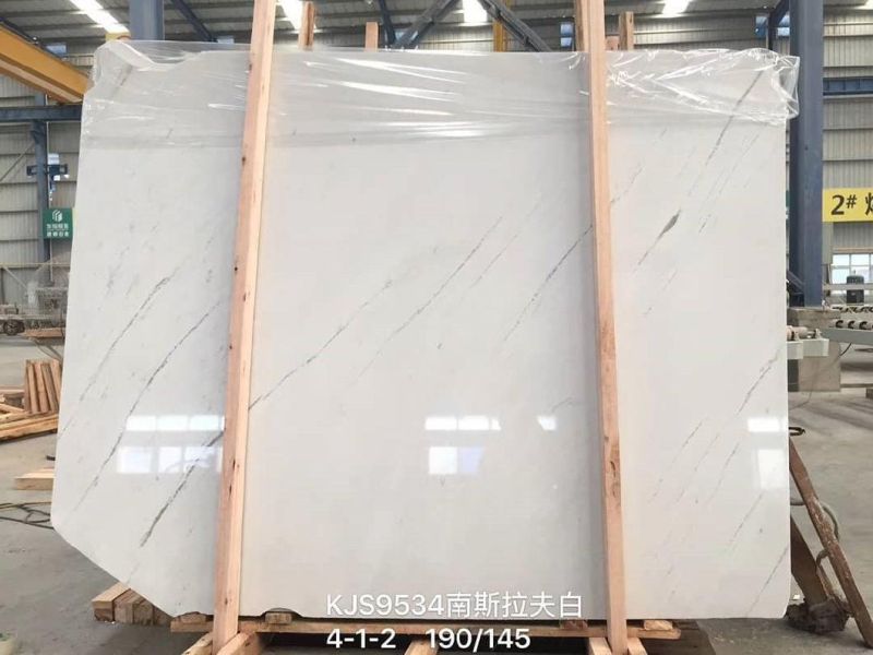 Pure White Marble Slabs for Flooring/Wall/Countertops Natural Stone Building Design Project