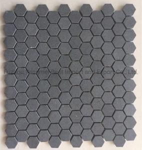 Diamond Shape Nero Marquina &amp; Wood Gray Marble Mosaic Kitchen Tile