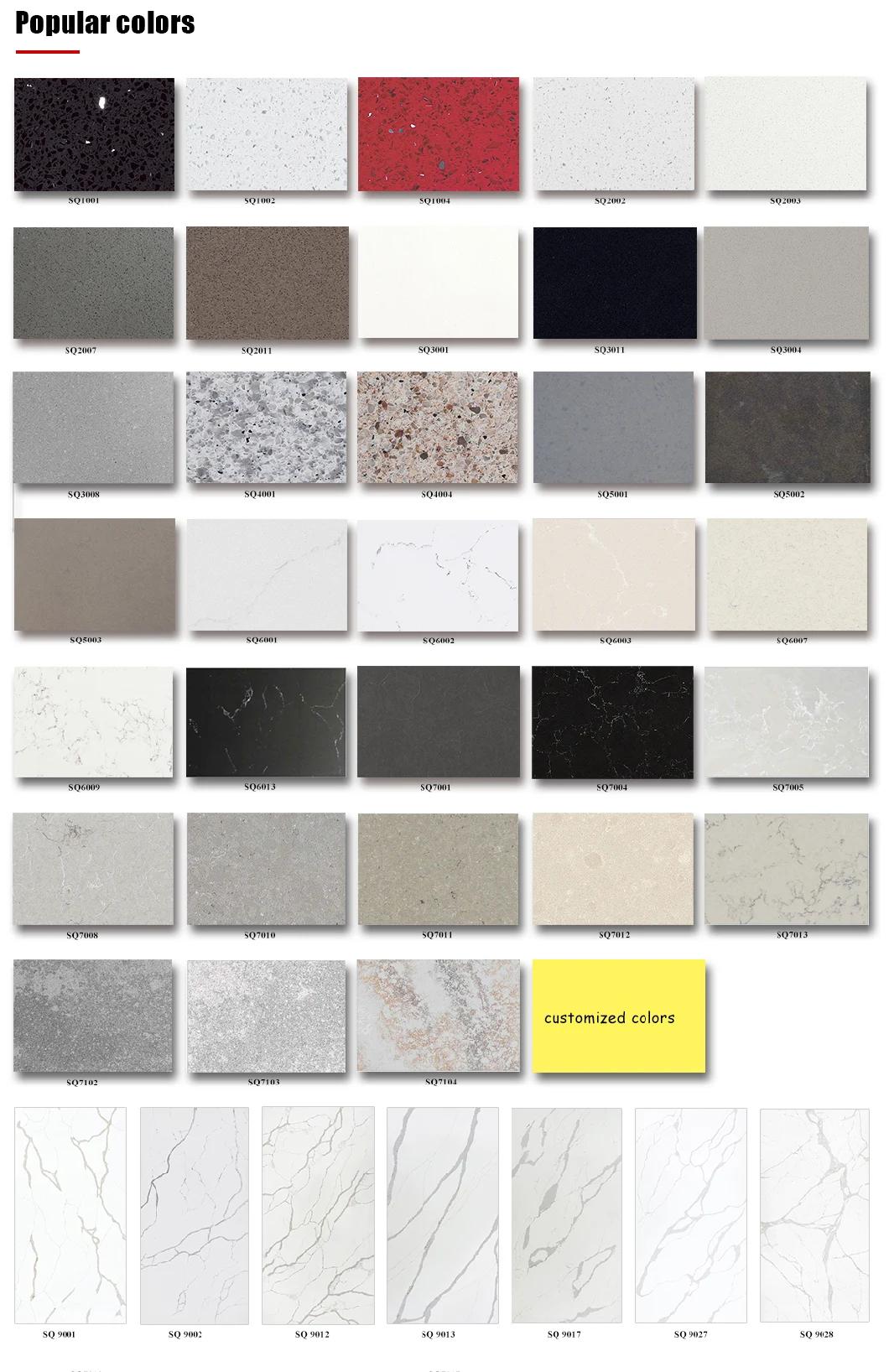 Dark Grey Quartz Stone Slabs in China Factory
