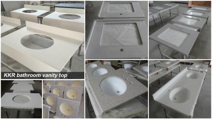 Customized Artificial Stone Resin Countertop Bathroom Vanity Top