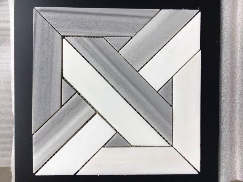 Natural Basketwave White Marble Carrara Mosaic for Wall/ Floor Decoration