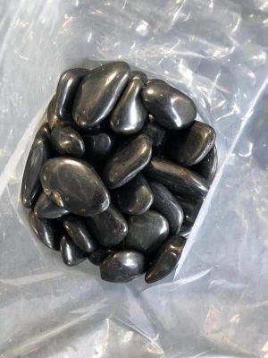 Polished Pebble Stone Pure Black High Quality Cobblestone for Landscaping