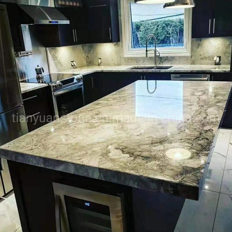 Kitchen Stone Bench Top Natural Quartzite Grey Silver White Calacatta Countertop