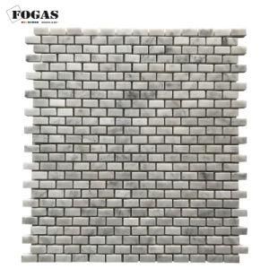 10X20mm Mini Brick Wall Tile Carrara White Stone Mosaic