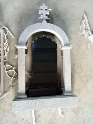 Poland Style Black Granite Tombstone