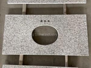 Bathroom Polished Jilin White Granite Vanity Tops with Ceramic Sink