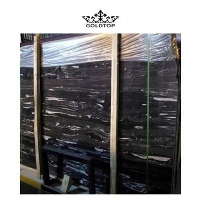 Polished/Honed Surface Natural Stone 600*600 Floor Tile Gold Vein Dragon White Black Marble for Home