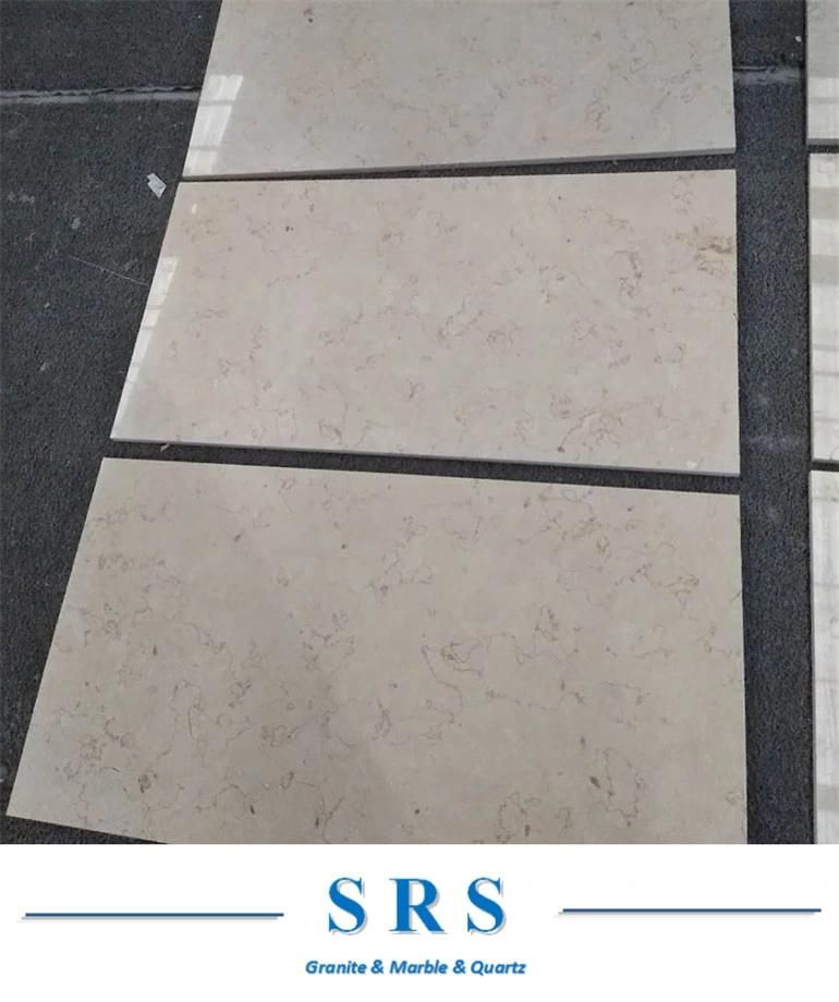 Natural Sunny Beige Marble Slab for Interior Kitchens, Vanity, Flooring, Wall Cladding