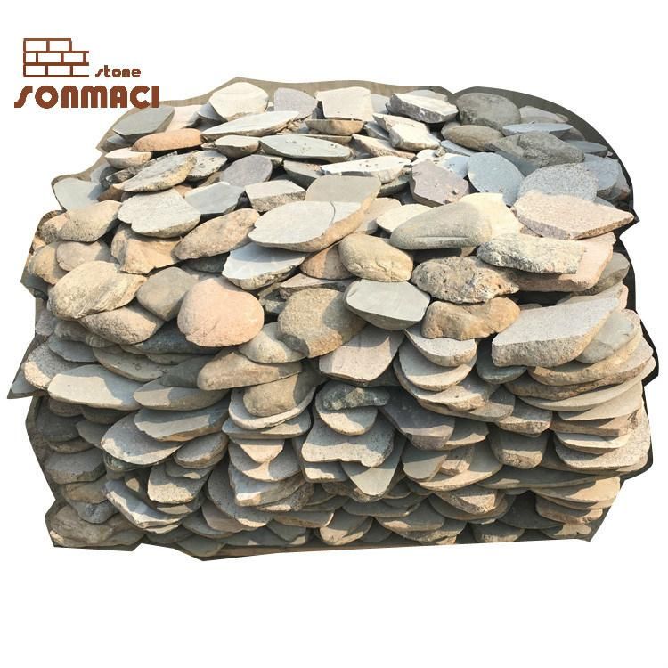 Natural Sliced Big Pebbles Masonry Loose Stone Veneer