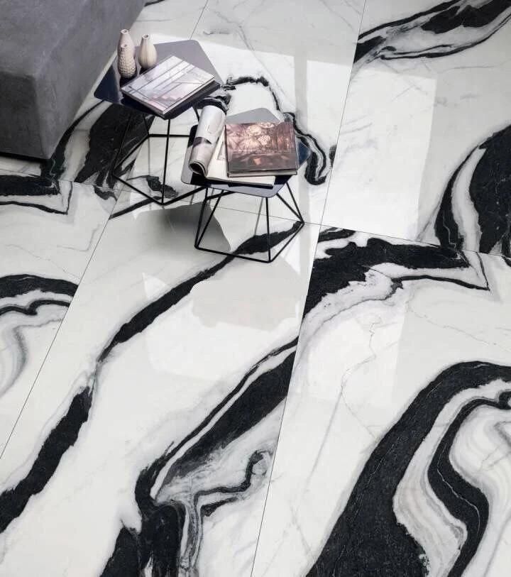 Natural Panda White Marble Floor Tiles for Bedroom/Hotel/Bathroom