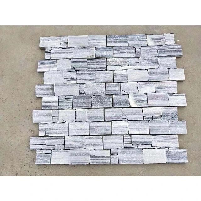 China Best Cheap Cloudy Grey Quartzite Cement Culture Stone Tiles