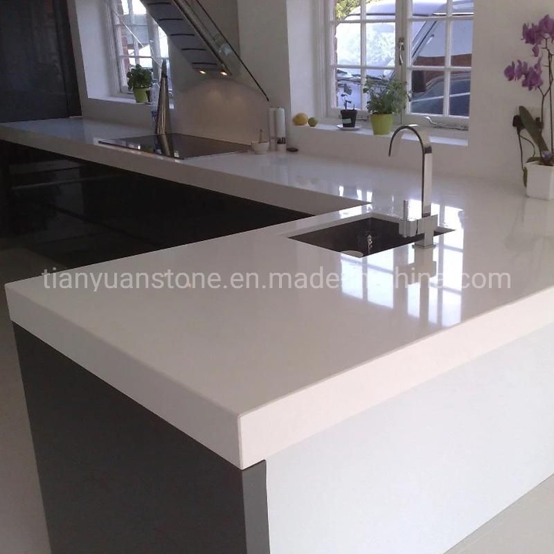Artificial Marble Pure White Nano Glass 12mm Thickness Stairs