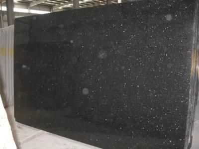 Natural Stone Black Galaxy Granite for Countertop / Wall Tile/ Floor Tile/ Riser / Steps