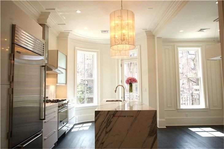 Lightweight Italy Calacatta Statuario White Natural Marble Kitchen Countertop with Aluminum Honeycomb